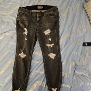 Torrid Black Distressed Bombshell Skinny Jeans 18 S Short Super Soft
